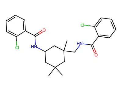 2-chloro-N-(3-{[(2-chlorobenzoyl)amino]methyl}-3,5,5-trimethylcyclohexyl)benzamide structure