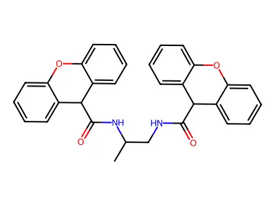 N-[2-(9H-xanthene-9-carbonylamino)propyl]-9H-xanthene-9-carboxamide structure