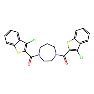 1,4-bis[(3-chloro-1-benzothien-2-yl)carbonyl]-1,4-diazepane structure