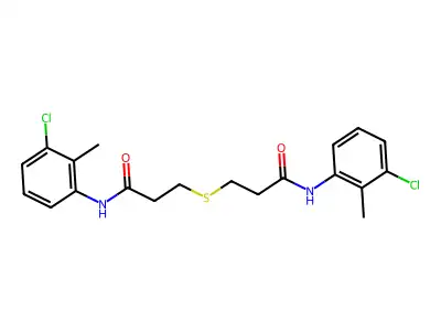 3-[3-(3-chloro-2-methylanilino)-3-oxopropyl]sulfanyl-N-(3-chloro-2-methylphenyl)propanamide structure