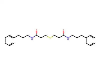 3-[3-oxo-3-(3-phenylpropylamino)propyl]sulfanyl-N-(3-phenylpropyl)propanamide structure