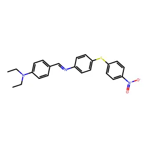 N,N-diethyl-4-[[4-(4-nitrophenyl)sulfanylphenyl]iminomethyl]aniline structure