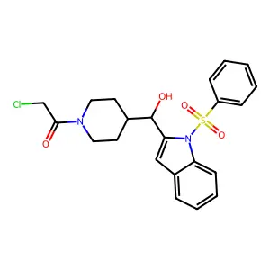 1-[4-[[1-(benzenesulfonyl)indol-2-yl]-hydroxymethyl]piperidi structure