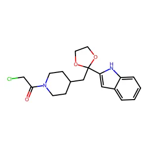 2-(2-((1-(Chloroacetyl)-4-piperidinyl)methyl)-1,3-dioxolan-2-yl)-1H-indole structure