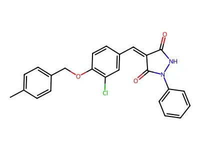 4-({3-Chloro-4-[(4-methylphenyl)methoxy]phenyl}methylidene)-1-phenylpyrazolidine-3,5-dione structure