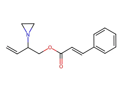 2-(aziridin-1-yl)but-3-enyl (E)-3-phenylprop-2-enoate structure