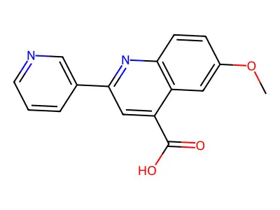 6-Methoxy-2-(3-pyridinyl)-4-quinolinecarboxylic acid structure