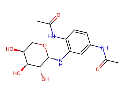 N-(2,5-Diacetamidophenyl)-beta-L-arabinopyranosylamine structure