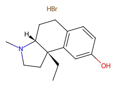 1H-Benz(e)indol-8-ol, 2,3,3a,4,5,9b-hexahydro-9b-ethyl-3-methyl-, hydrobromide, cis- structure