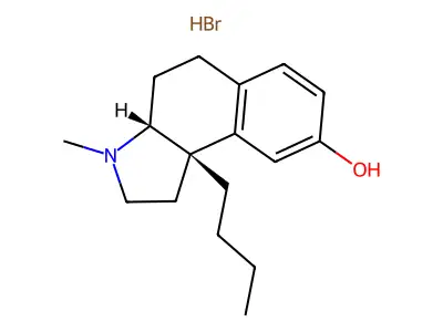 1H-Benz(e)indol-8-ol, 2,3,3a,4,5,9b-hexahydro-9b-butyl-3-methyl-, hydrobromide, cis- structure