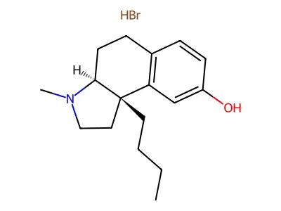 1H-Benz(e)indol-8-ol, 2,3,3a,4,5,9b-hexahydro-9b-butyl-3-methyl-, hydrobromide, trans- structure