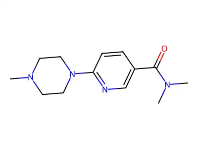 3-Pyridinecarboxamide, N,N-dimethyl-6-(4-methyl-1-piperazinyl)- structure