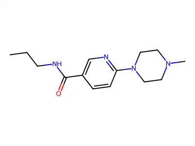 3-Pyridinecarboxamide, 6-(4-methyl-1-piperazinyl)-N-propyl- structure