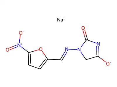 Nitrofurantoin sodium; Sodium furadantin; Sodium nitrofurantoin structure
