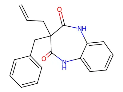 1H-1,5-Benzodiazepine-2,4(3H,5H)-dione, 3-(phenylmethyl)-3-(2-propenyl)- structure
