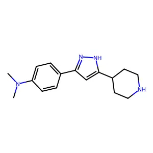 N,N-dimethyl-4-[3-(4-piperidinyl)-1H-pyrazol-5-yl]aniline structure