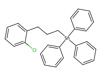 (3-(2-Chlorophenyl)propyl)triphenyltin structure