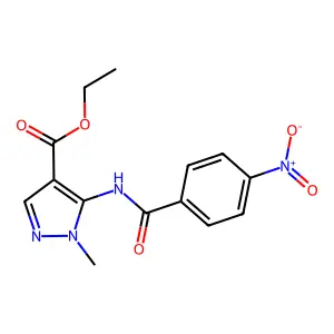Ethyl 1-methyl-5-[(4-nitrobenzoyl)amino]pyrazole-4-carboxylate structure