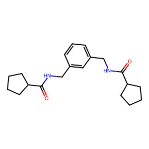 N-[[3-[(cyclopentanecarbonylamino)methyl]phenyl]methyl]cyclopentanecarboxamide structure