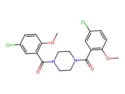 1,4-Bis(5-chloro-2-methoxybenzoyl)piperazine structure