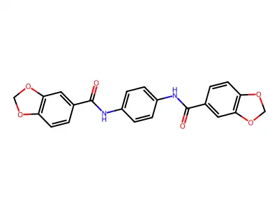 N-[4-(1,3-benzodioxole-5-carbonylamino)phenyl]-1,3-benzodioxole-5-carboxamide structure