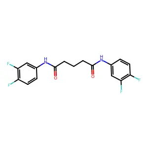 N,N'-bis(3,4-difluorophenyl)pentanediamide structure