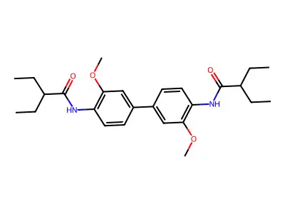 2-ethyl-N-[4-[4-(2-ethylbutanoylamino)-3-methoxyphenyl]-2-methoxyphenyl]butanamide structure
