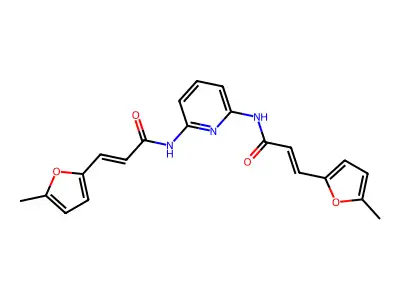 (E)-3-(5-methylfuran-2-yl)-N-[6-[[(E)-3-(5-methylfuran-2-yl)prop-2-enoyl]amino]pyridin-2-yl]prop-2-enamide structure