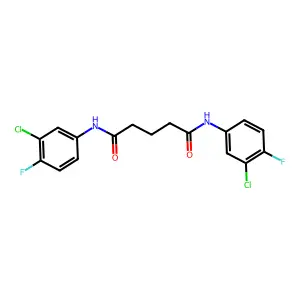 N,N'-bis(3-chloro-4-fluorophenyl)pentanediamide structure