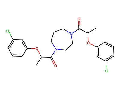 2-(3-chlorophenoxy)-1-[4-[2-(3-chlorophenoxy)propanoyl]-1,4-diazepan-1-yl]propan-1-one structure