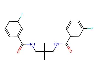 3-fluoro-N-[3-[(3-fluorobenzoyl)amino]-2,2-dimethylpropyl]benzamide structure