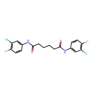 N,N'-bis(3-chloro-4-fluorophenyl)hexanediamide structure