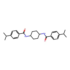 4-isopropyl-N-{4-[(4-isopropylbenzoyl)amino]cyclohexyl}benzamide structure