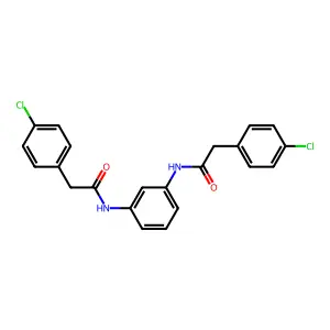 2-(4-chlorophenyl)-N-[3-[[2-(4-chlorophenyl)acetyl]amino]phenyl]acetamide structure