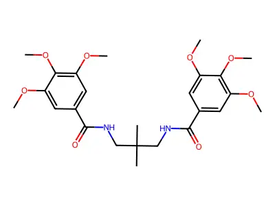 N,N'-(2,2-dimethylpropane-1,3-diyl)bis(3,4,5-trimethoxybenzamide) structure