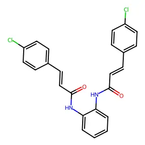 (E)-3-(4-chlorophenyl)-N-[2-[[(E)-3-(4-chlorophenyl)prop-2-enoyl]amino]phenyl]prop-2-enamide structure