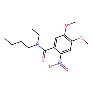 N-butyl-N-ethyl-4,5-dimethoxy-2-nitrobenzamide structure