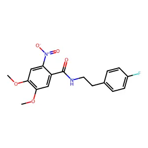 N-[2-(4-fluorophenyl)ethyl]-4,5-dimethoxy-2-nitrobenzamide structure