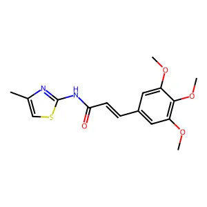 (E)-N-(4-methyl-1,3-thiazol-2-yl)-3-(3,4,5-trimethoxyphenyl)prop-2-enamide structure