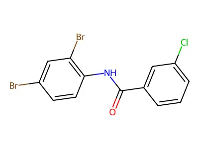 3-chloro-N-(2,4-dibromophenyl)benzamide structure