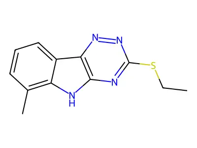 3-(ethylsulfanyl)-6-methyl-5H-[1,2,4]triazino[5,6-b]indole structure