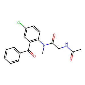 Acetanilide, 2-acetamido-2'-benzoyl-4'-chloro-N-methyl- structure
