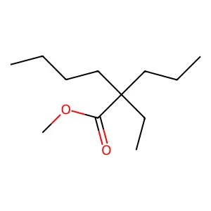 Hexanoic acid, 2-ethyl-2-propyl-, methyl ester structure