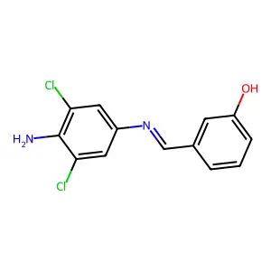 3-{(E)-[(4-amino-3,5-dichlorophenyl)imino]methyl}phenol structure