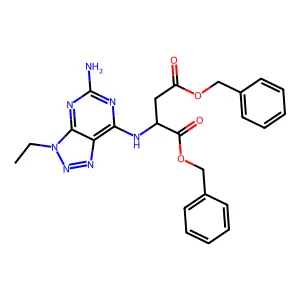 Dibenzyl 2-[(5-amino-3-ethyltriazolo[4,5-d]pyrimidin-7-yl)amino]butanedioate structure