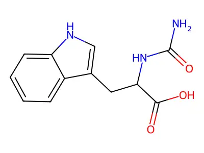 (2S)-2-(carbamoylamino)-3-(1H-indol-3-yl)propanoic acid structure