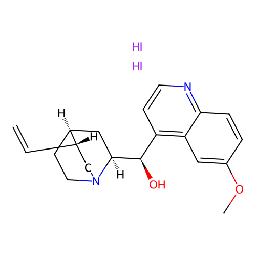 (1xi,9R)-6'-Methoxy-3alpha,8alpha-cinchonan-9-ol--hydrogen iodide (1/2) structure