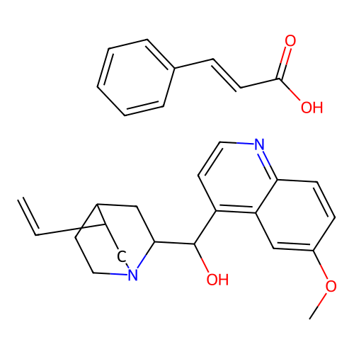 (8alpha,9R)-9-Hydroxy-6'-methoxycinchonanium cinnamate structure