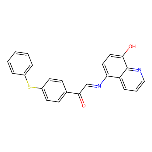 5-((p-Phenylthiobenzoyl)methylenamino)-8-quinolinol structure