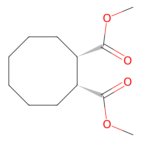 dimethyl (1R,2S)-cyclooctane-1,2-dicarboxylate structure